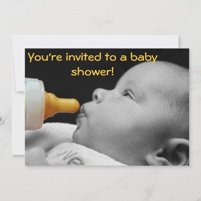 Babyflasche: Du bist zu einer Babydusche eingelade Einladung (Vorderseite)