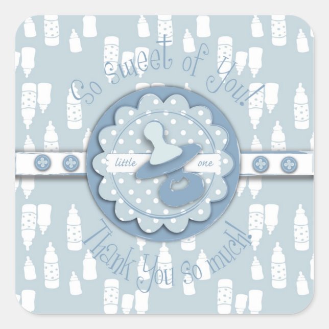 Babyflasche & Schnuller Babydusche Quadratischer Aufkleber (Vorderseite)