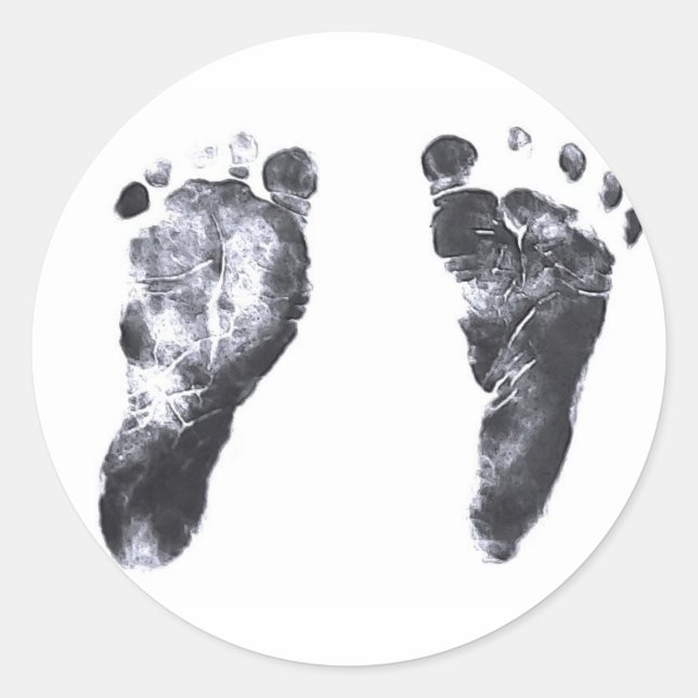 BabyFootprints Runder Aufkleber (Vorderseite)