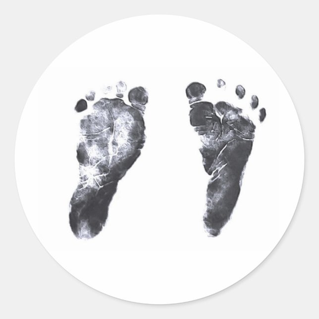BabyFootprints Runder Aufkleber (Vorderseite)
