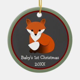 Babyfox 1. Weihnachtsrahmen für das Foto Keramik Ornament