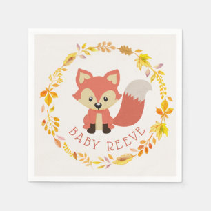 Babyfox-Kranz-Waldtier-Babyparty Serviette