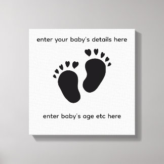 Babyfußabdruck mit Herzzehen Wandbild Leinwand