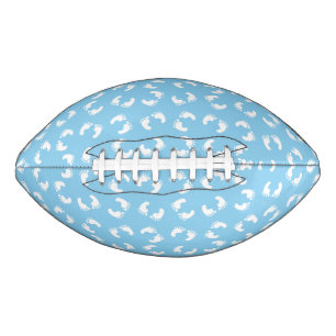 Babyfußabdrücke, Babyfuß, Fußstapfen, Blau, Junge Football