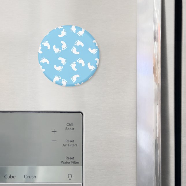 Babyfußabdrücke, Babyfuß, Fußstapfen, Blau, Junge Magnet (In Situ (Kühlschrank))