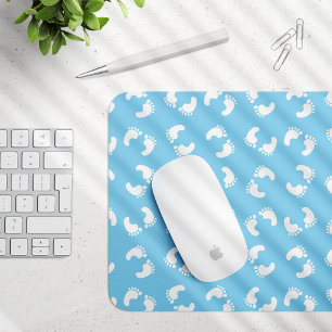 Babyfußabdrücke, Babyfuß, Fußstapfen, Blau, Junge Mousepad