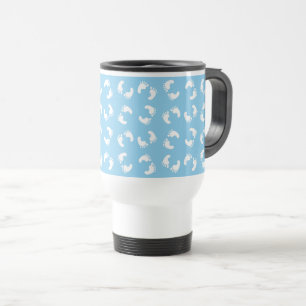 Babyfußabdrücke, Babyfuß, Fußstapfen, Blau, Junge Reisebecher