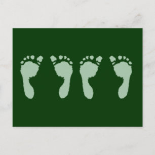 Babyfußabdrücke (Grüne Twins) Postkarte