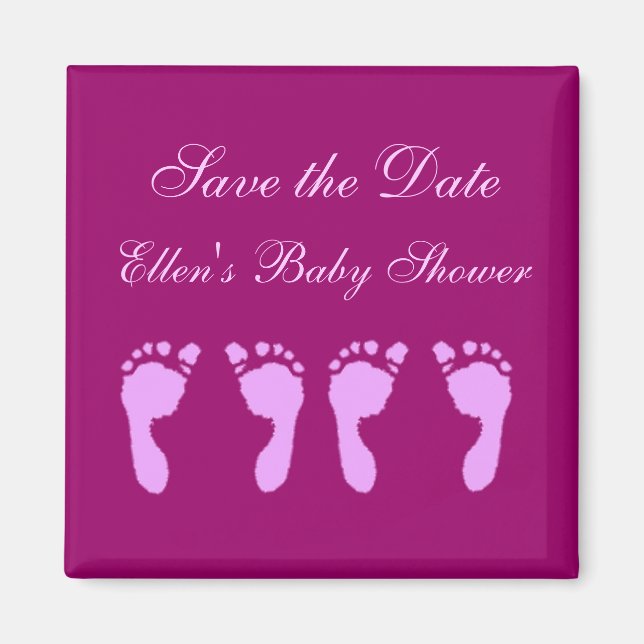 Babyfußabzüge (Girl Twins) Magnet (Vorne)