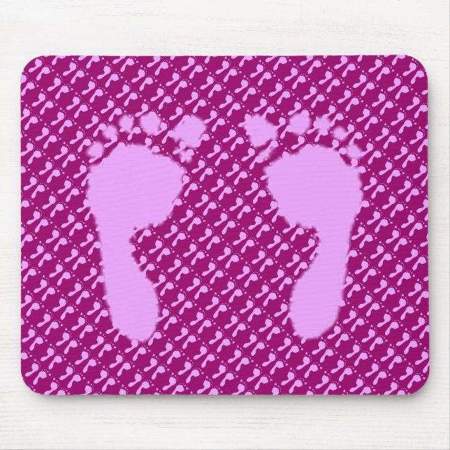 Babyfußabzüge (Mädchen) Mousepad (Vorne)