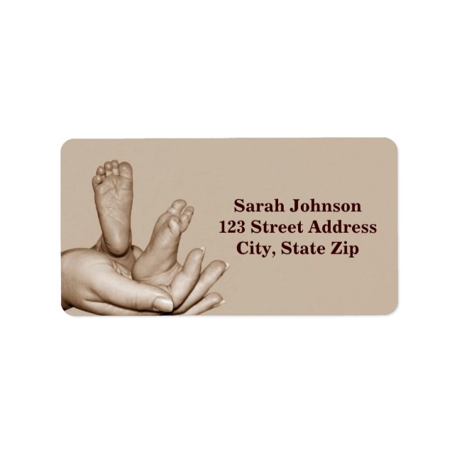 Babyfußlabel Adressaufkleber (Vorne)