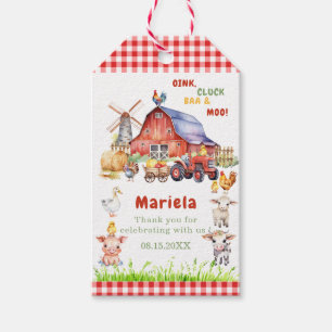 Babygeburt der Aquarellfarm Vielen Dank Geschenkanhänger