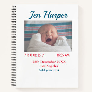 BabyGeburtsdaten geben das Datum des Namens an. Notizbuch