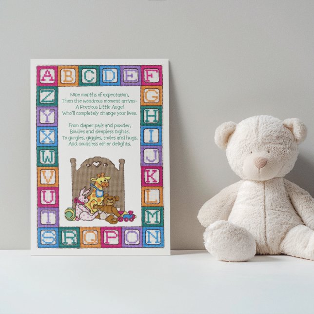 Babygedicht Cross Stitch Kinderzimmer Babykarte (Von Creator hochgeladen)