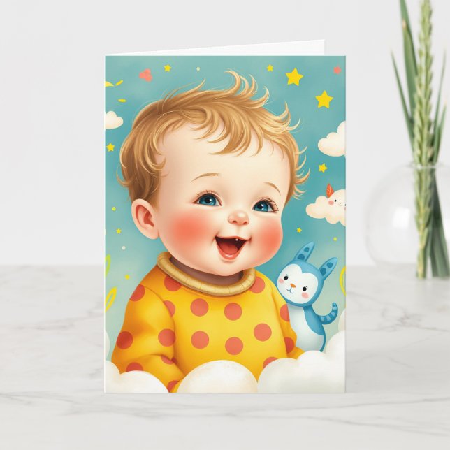 Babygeklappte Grußkarte Karte (Vorderseite)