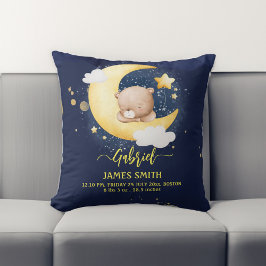 Babygeschenke Schlafteddy Bären Geburtsstatistiken Kissen