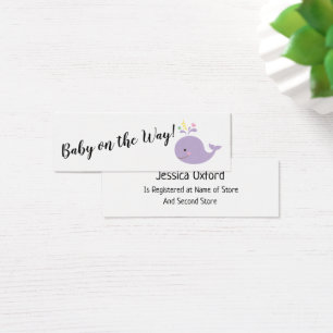 Babygeschenkregister mit Lila Handout-Karten für W