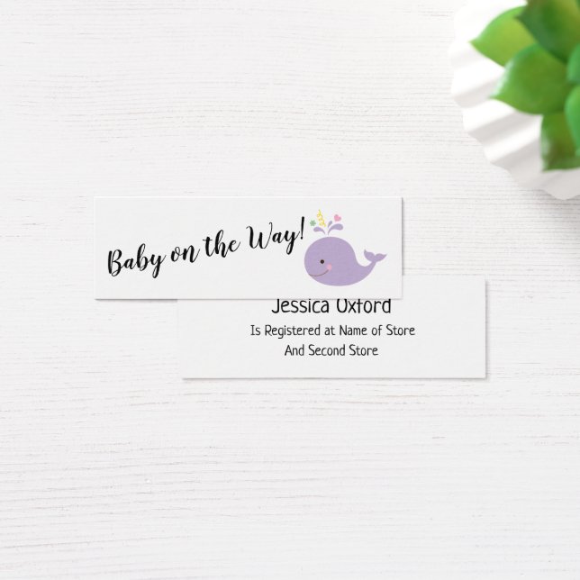 Babygeschenkregister mit Lila Handout-Karten für W (Schreibtisch)