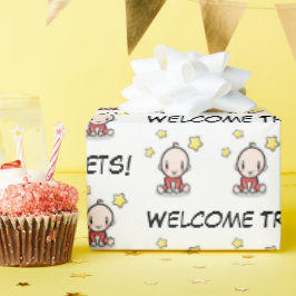 Babygeschenkverpackung für Triplets, Packpapier