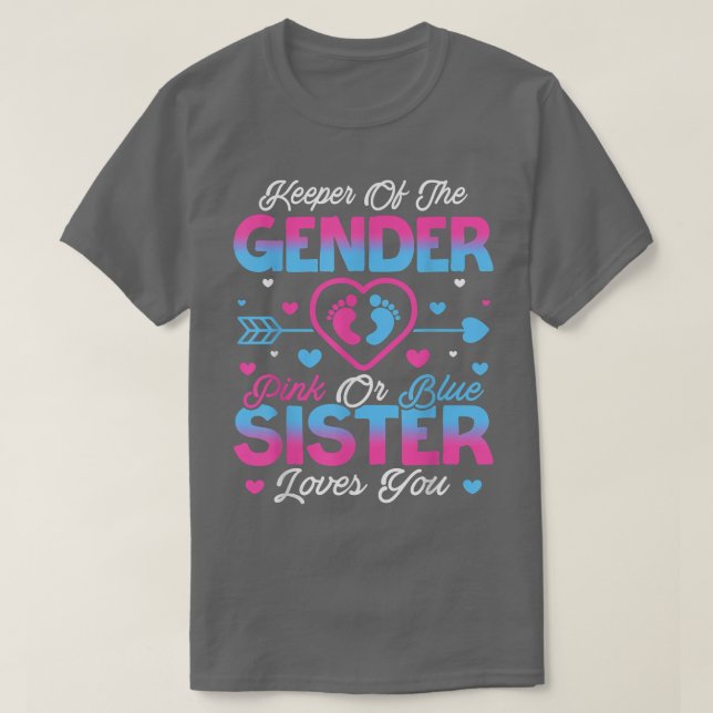 Babygeschlecht offenbart Dusche Rosa oder blaue Sc T-Shirt (Design vorne)