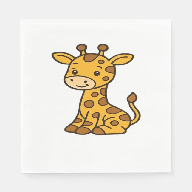 Babygiraffe Klassischer T - Shirt Serviette (Vorderseite)