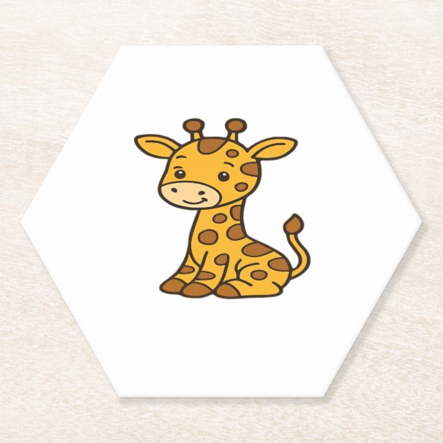 Babygiraffe Klassischer T - Shirt Untersetzer (Vorderseite)