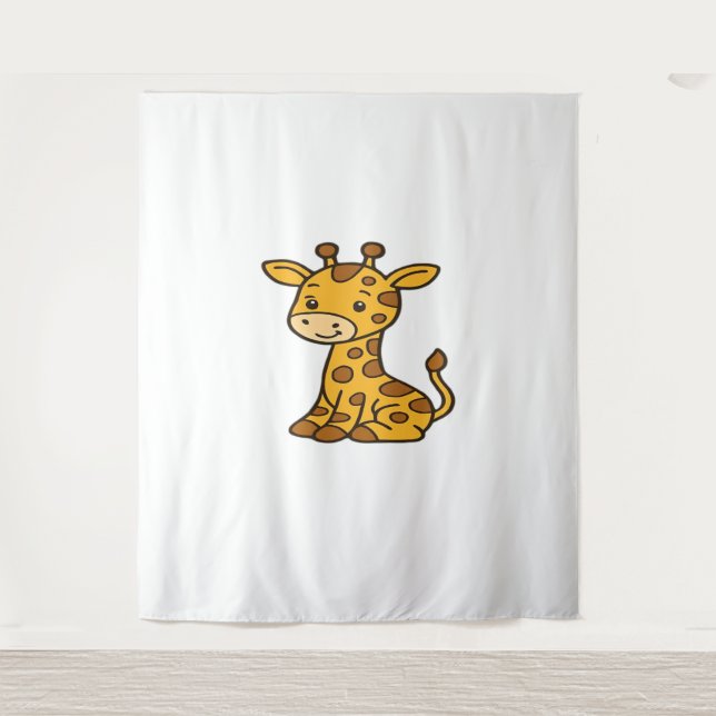 Babygiraffe Klassischer T - Shirt Wandteppich (Vorderseite)