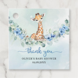 Babygiraffe mit Aquarellfarben Blumen Liebesmarken Geschenkanhänger
