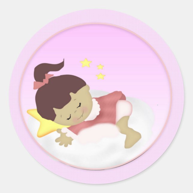 BabyGirl-Ankündigung/Duschmagnete Runder Aufkleber (Vorderseite)