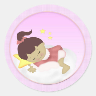 BabyGirl-Ankündigung/Duschmagnete Runder Aufkleber