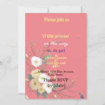 BABYgirl SHOWER Pink FLORAL ART