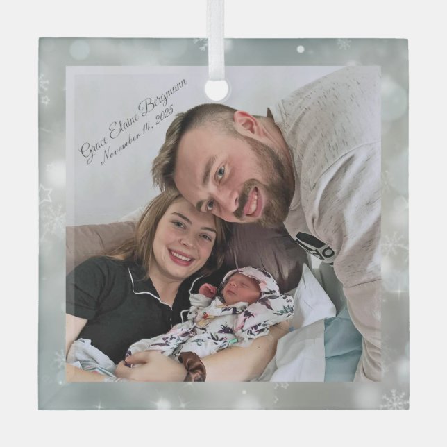 BabyGraceB Arrival Glass Ornament (Vorderseite)
