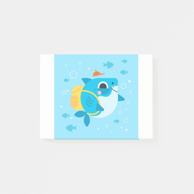 Babyhai-Cartoon Post-it Klebezettel (Vorderseite)