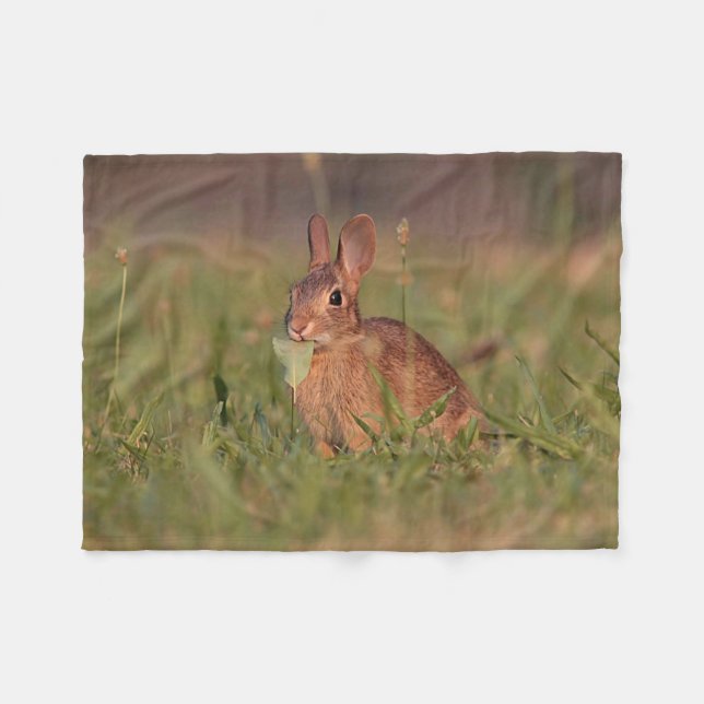 Babyhäschen im Gras Fleecedecke (Vorderseite (Horizontal))