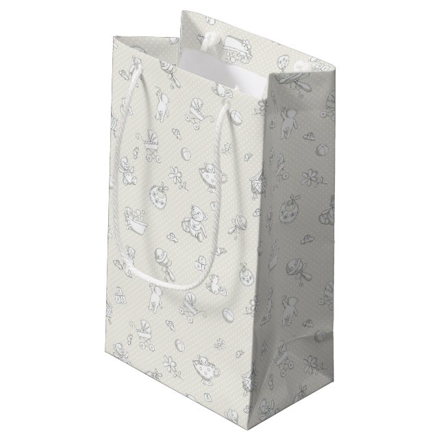 Babyhintergrund Kleine Geschenktüte (Rückseite Schrägansicht)
