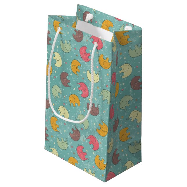Babyhintergrund Kleine Geschenktüte (Rückseite Schrägansicht)