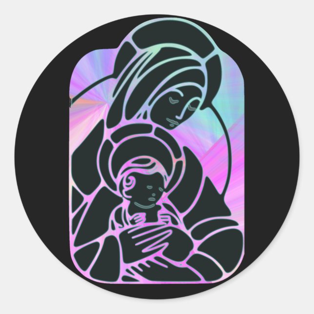 Babyjesuskleber Runder Aufkleber (Vorderseite)