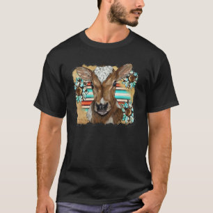 Babykalb Babykuh Serape Western Sonnenblumen Hinte T-Shirt