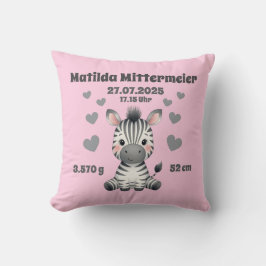 Babykissen zur Geburt - Zebra - personalisierbar - Kissen