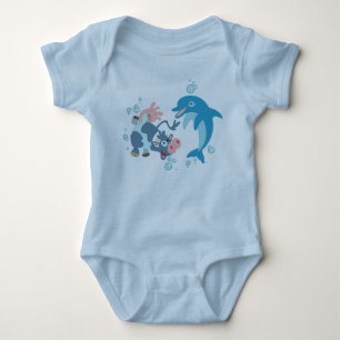 Babykleid des Cartoon Seacow und des Delphins Baby Strampler