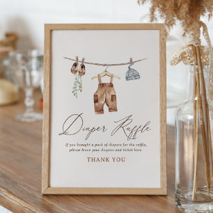 Babykleidung Baby Dusche Windeln Raffle Schild