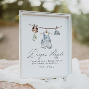 Babykleidung Baby Dusche Windeln Raffle Schild