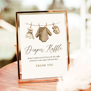 Babykleidung Baby Dusche Windeln Raffle Schild