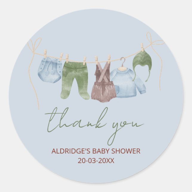 Babykleidung Babybett Babydusche Runder Aufkleber (Vorderseite)