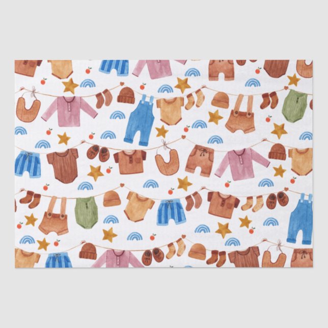 Babykleidung Babydusche Geburtstag Seidenpapier (Vorderseite)