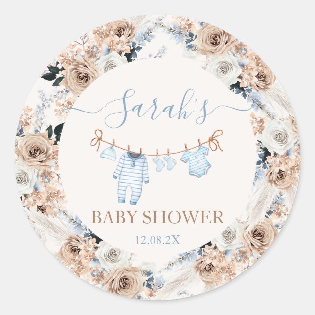 Babykleidung Babydusche Runder Aufkleber (Vorderseite)