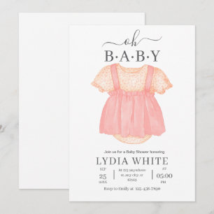 Babykleidung Babyparty-Einladung, Mädchen-Babypart Einladung