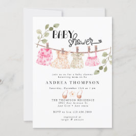 Babykleidung | Boho Girl Baby Shower Einladung