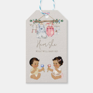 Babykleidung Geschlechtsenthüllung Elfenbein Rosa Geschenkanhänger