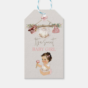 Babykleidung Mädchen Babyparty Elfenbein Rosa Geschenkanhänger